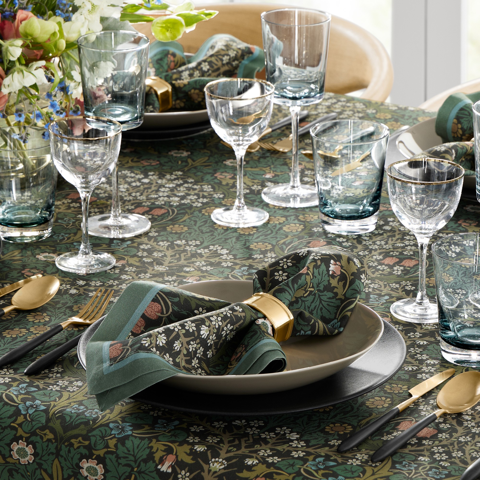 Morris & Co. x Williams Sonoma Blackthorn Tablecloth
