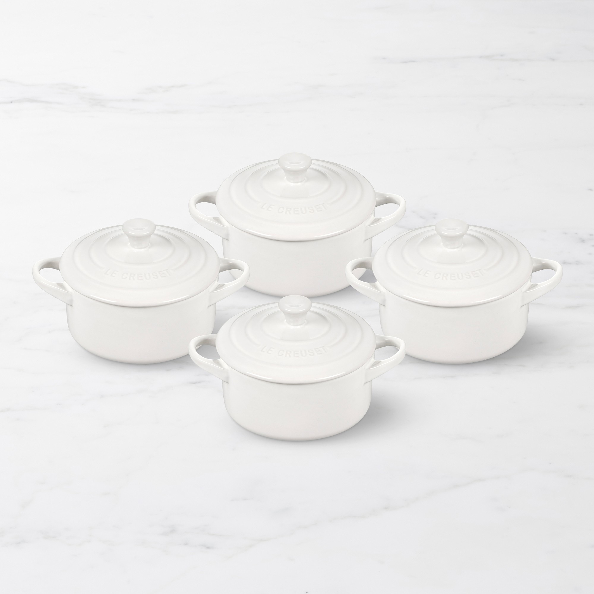 Le Creuset Stoneware Mini Cocottes with Cookbook, Set of 5