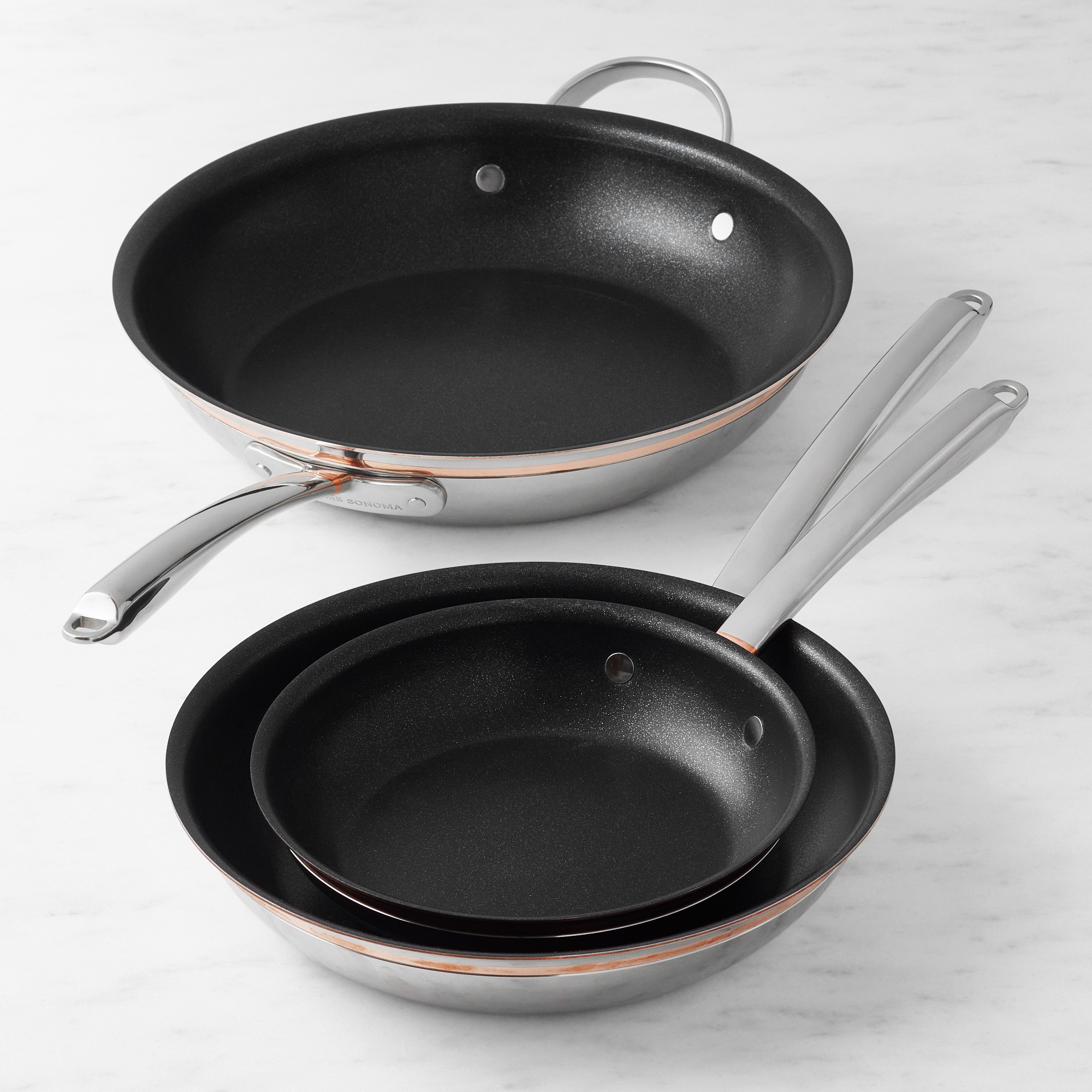Williams Sonoma Signature Thermo-Clad™ Copper Pro Nonstick 3-Piece Fry Pan Set