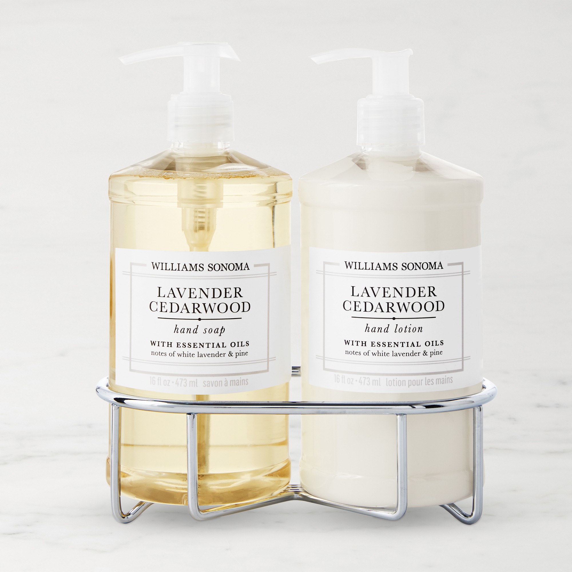 Williams Sonoma Lavender Cedarwood Hand Soap & Lotion 3-Piece Set