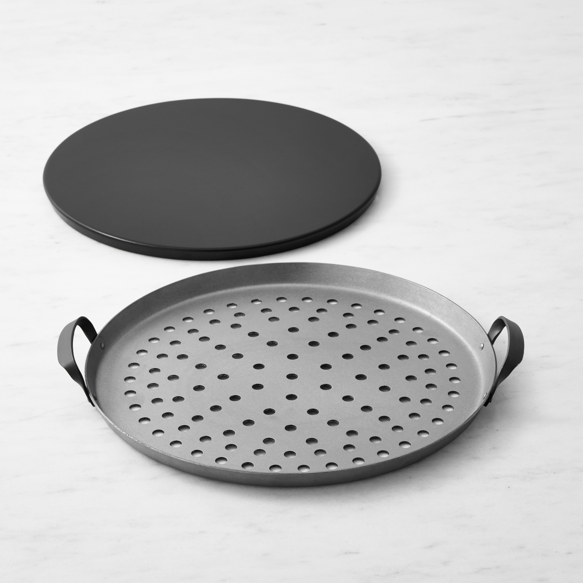 Williams Sonoma Stainless-Steel Outdoor Pizza Pan & Stone