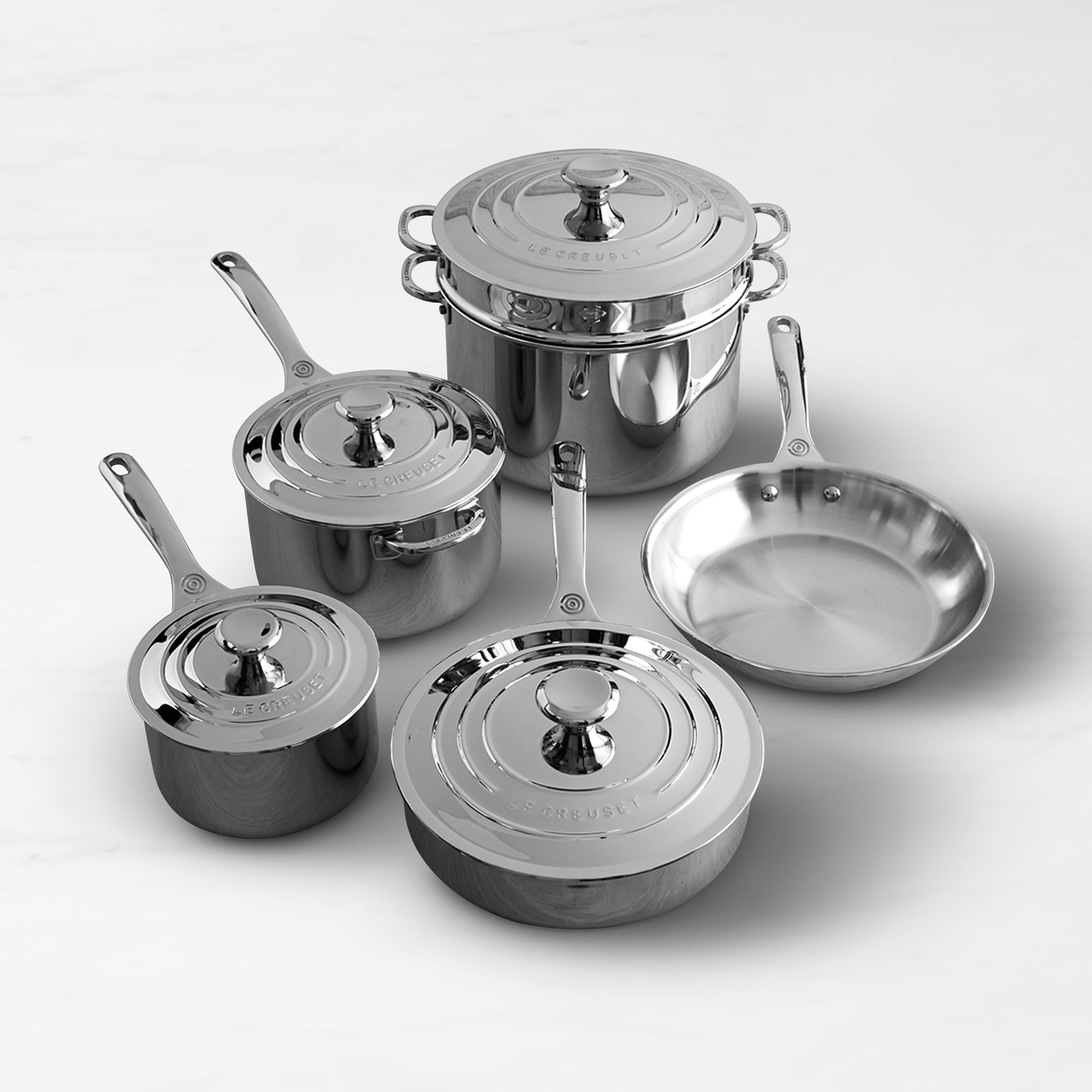 Le Creuset Signature Stainless-Steel 10-Piece Cookware Set
