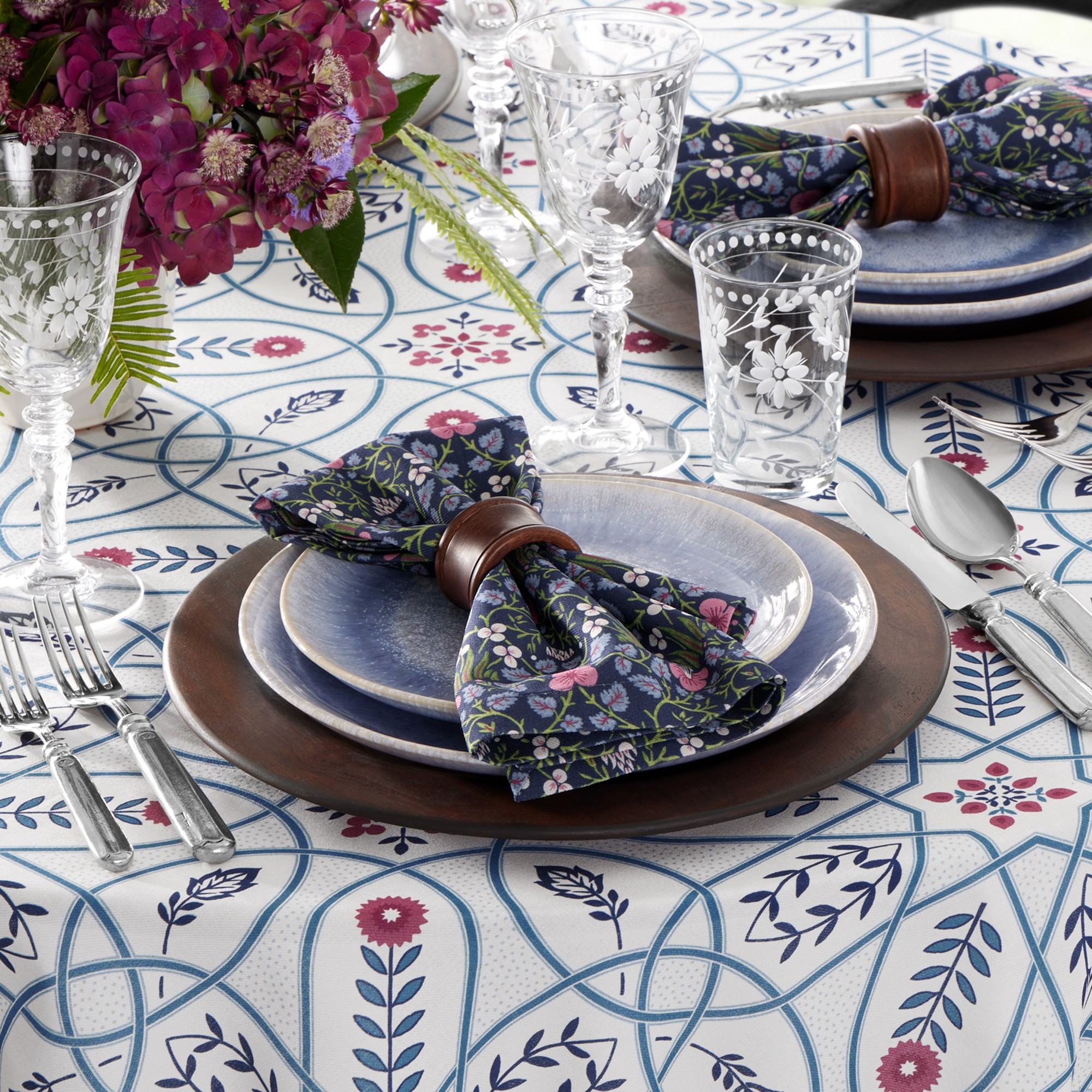 Morris & Co. x Williams Sonoma Brophy Trellis Round Tablecloth