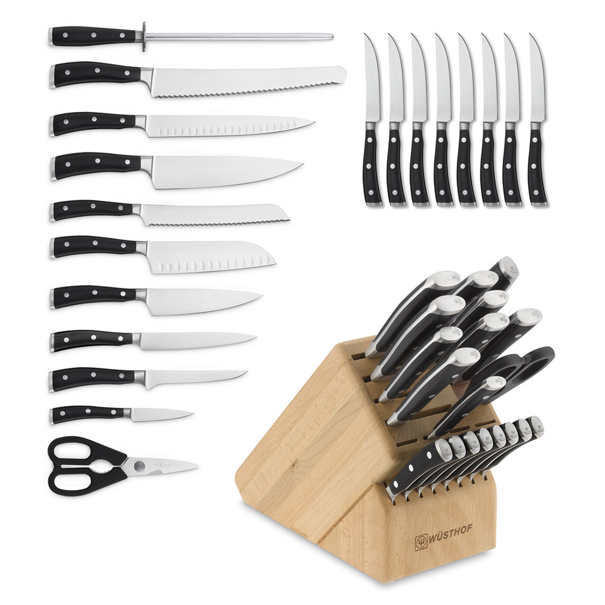 Wüsthof Classic Ikon Knife Block, Set of 20