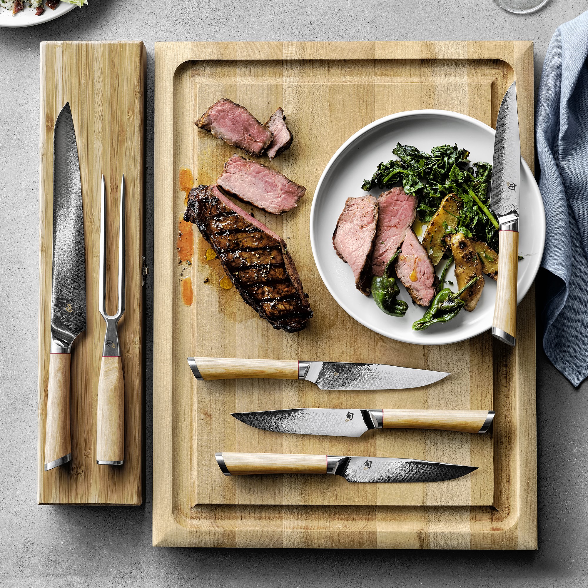 Shun Hikari Carving Knife & Meat Fork Set