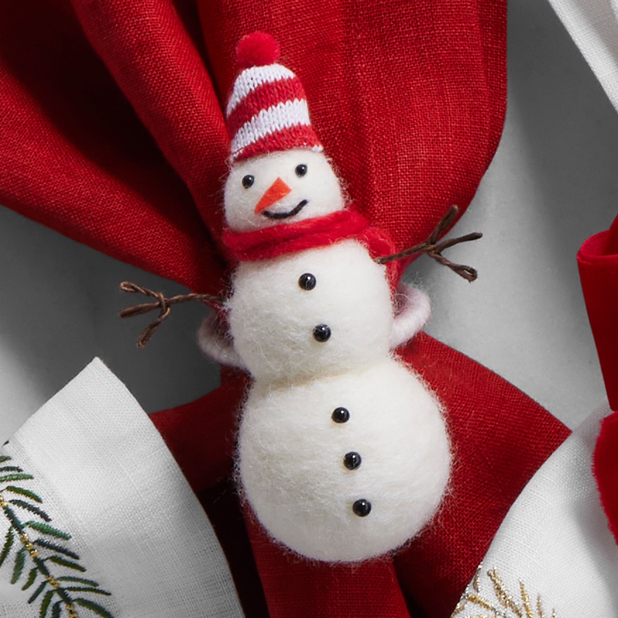 Felt Snowman Napkin Rings, Set of 4