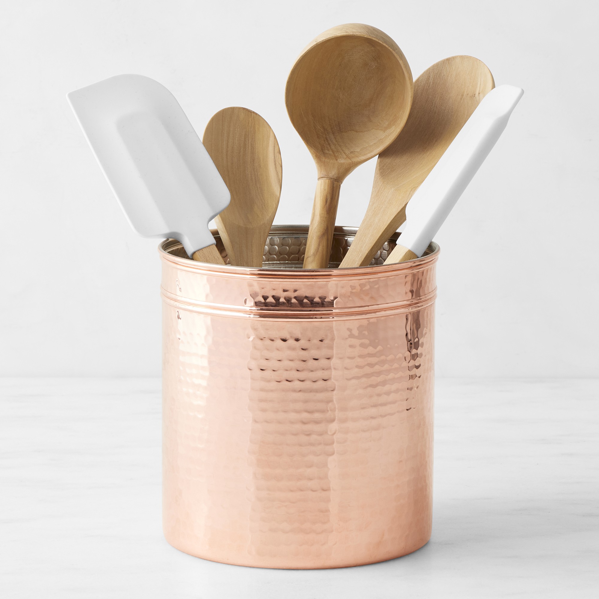 Williams Sonoma Hammered Copper Utensil Holder