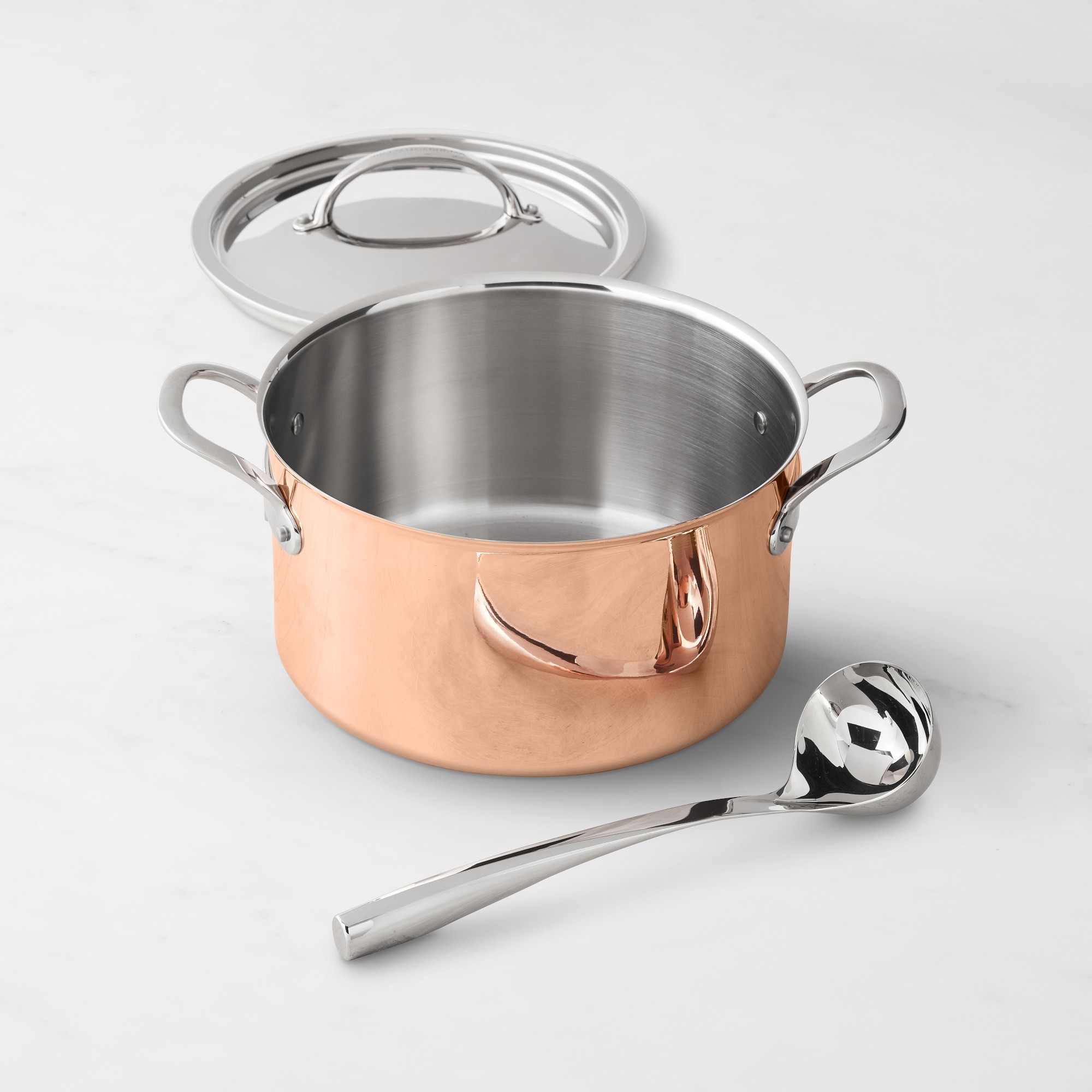 Williams Sonoma Signature Thermo-Clad™ Copper Soup Pot & Ladle, 8-Qt.