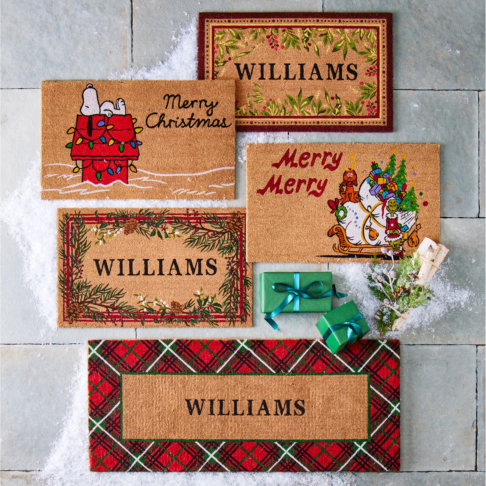 Red Tartan Holiday Doormat