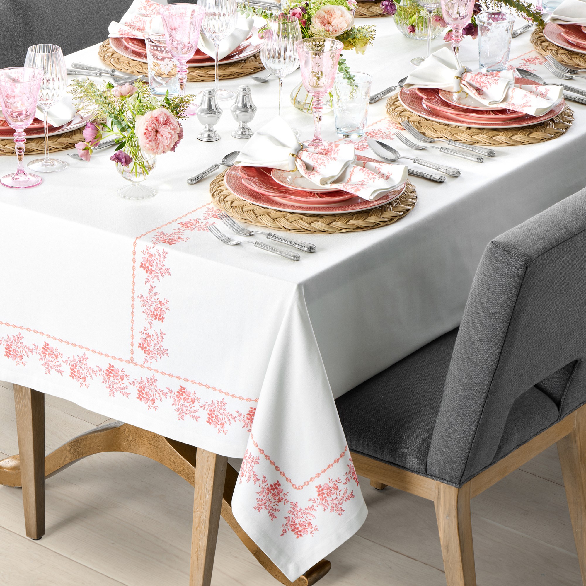 English Floral Tablecloth