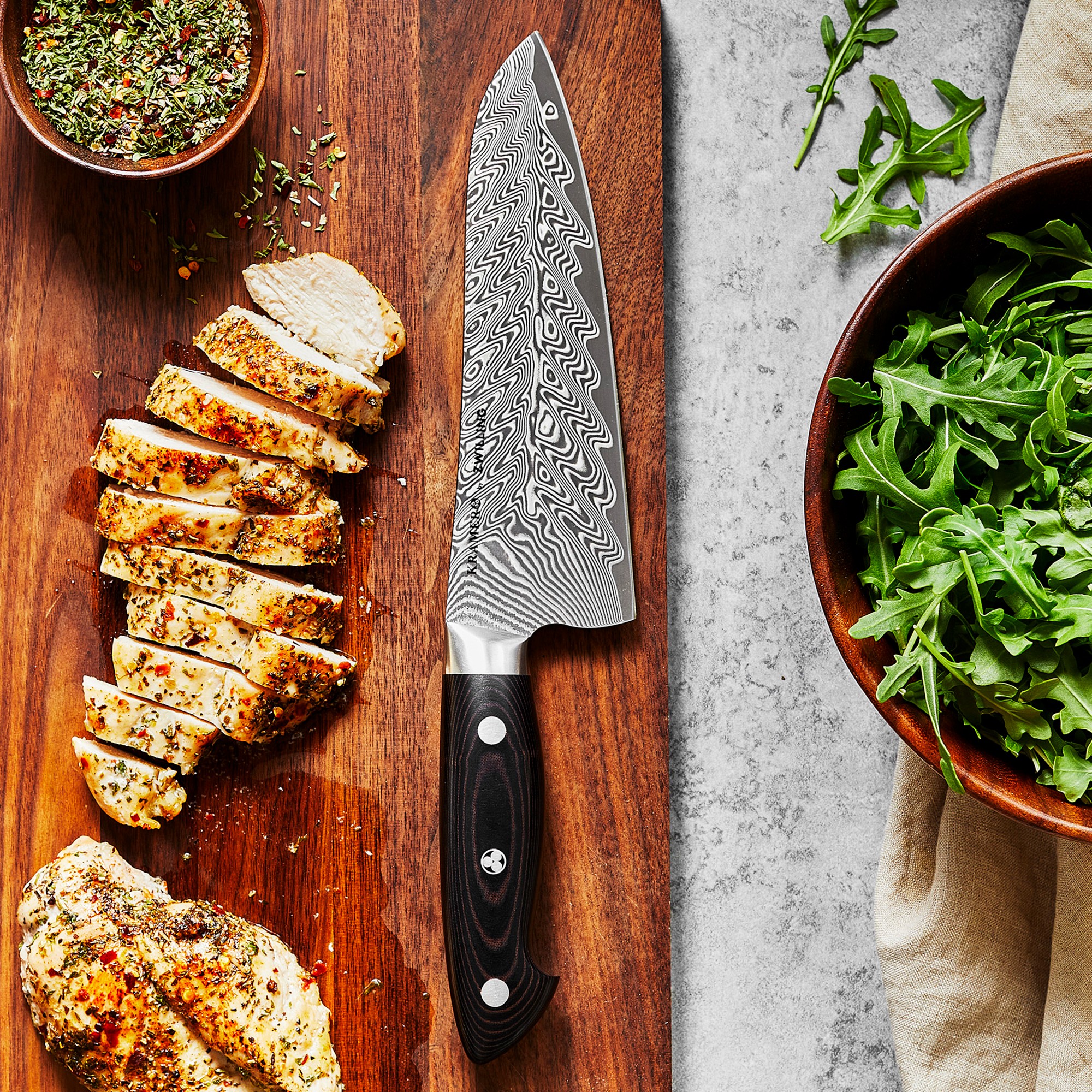 Zwilling Bob Kramer Damascus Steel Santoku Knife, 7