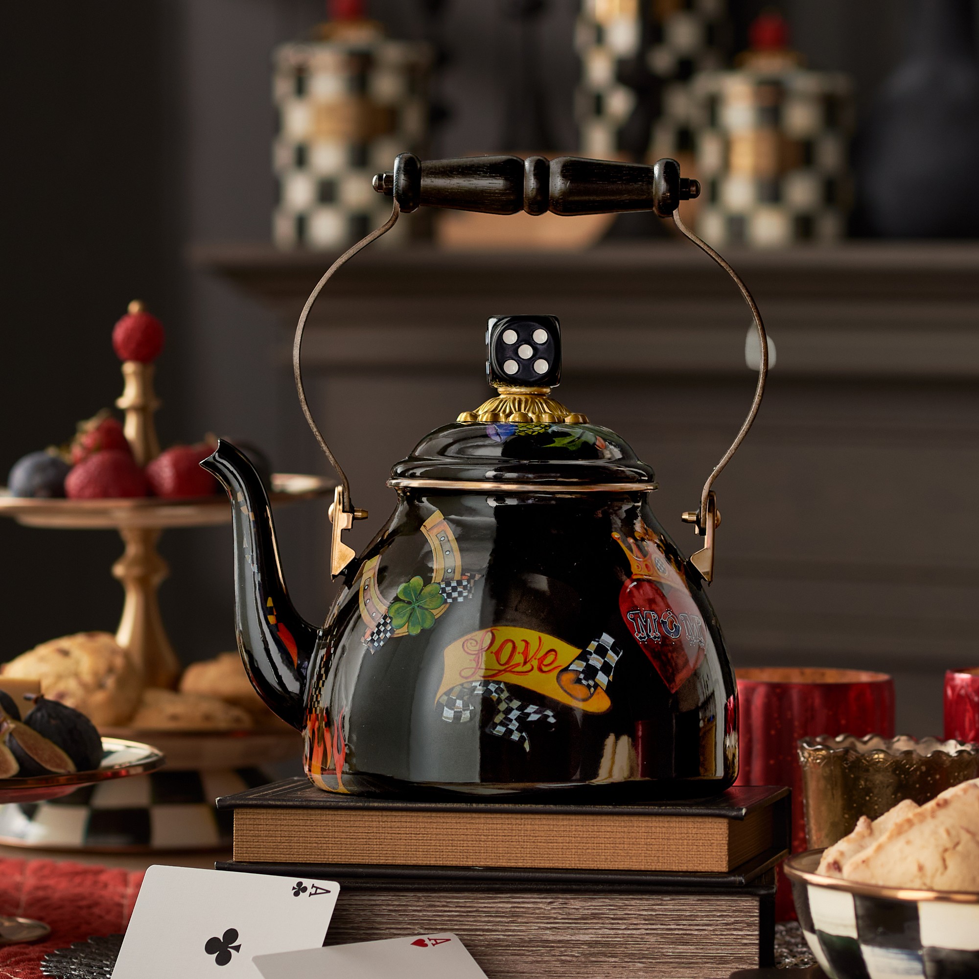 MacKenzie-Childs Tattoo Tea Kettle, 2-Qt.