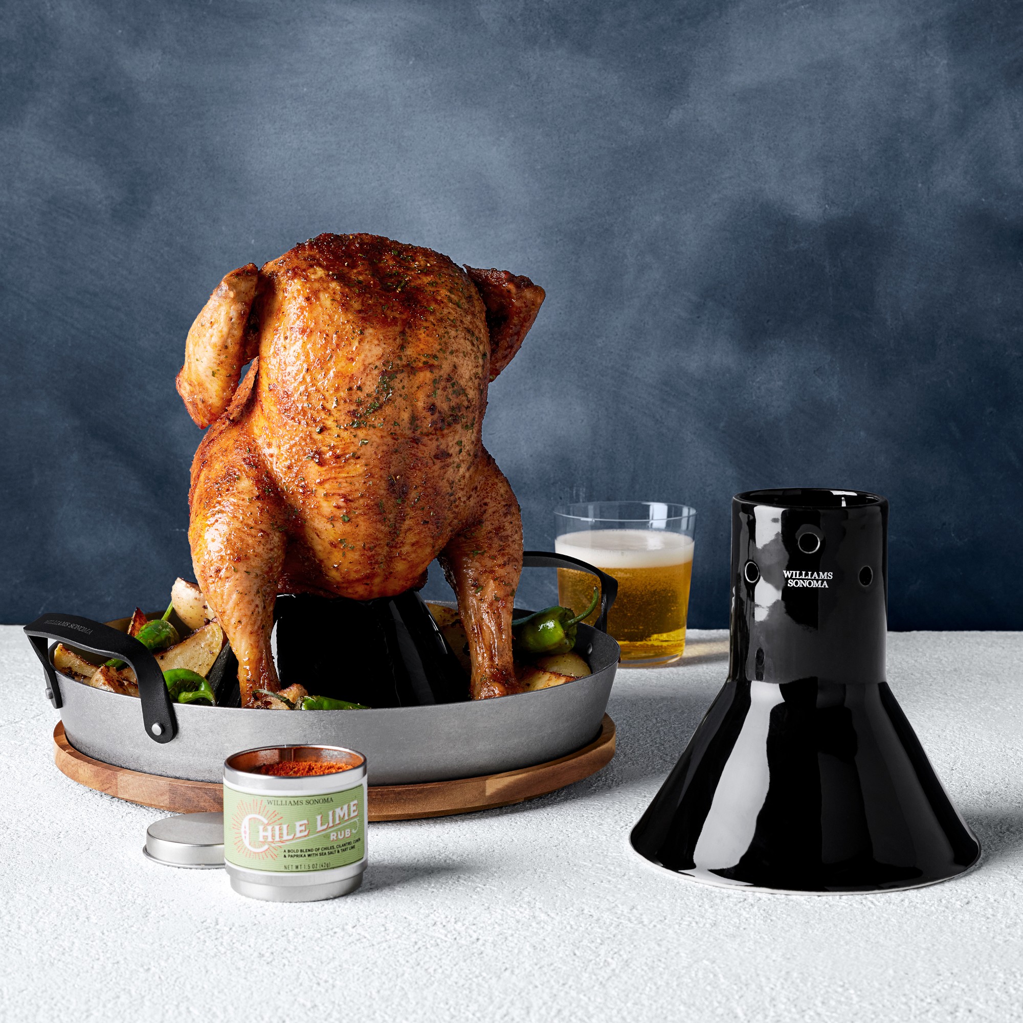 Williams Sonoma Outdoor Ceramic Chicken Chimney