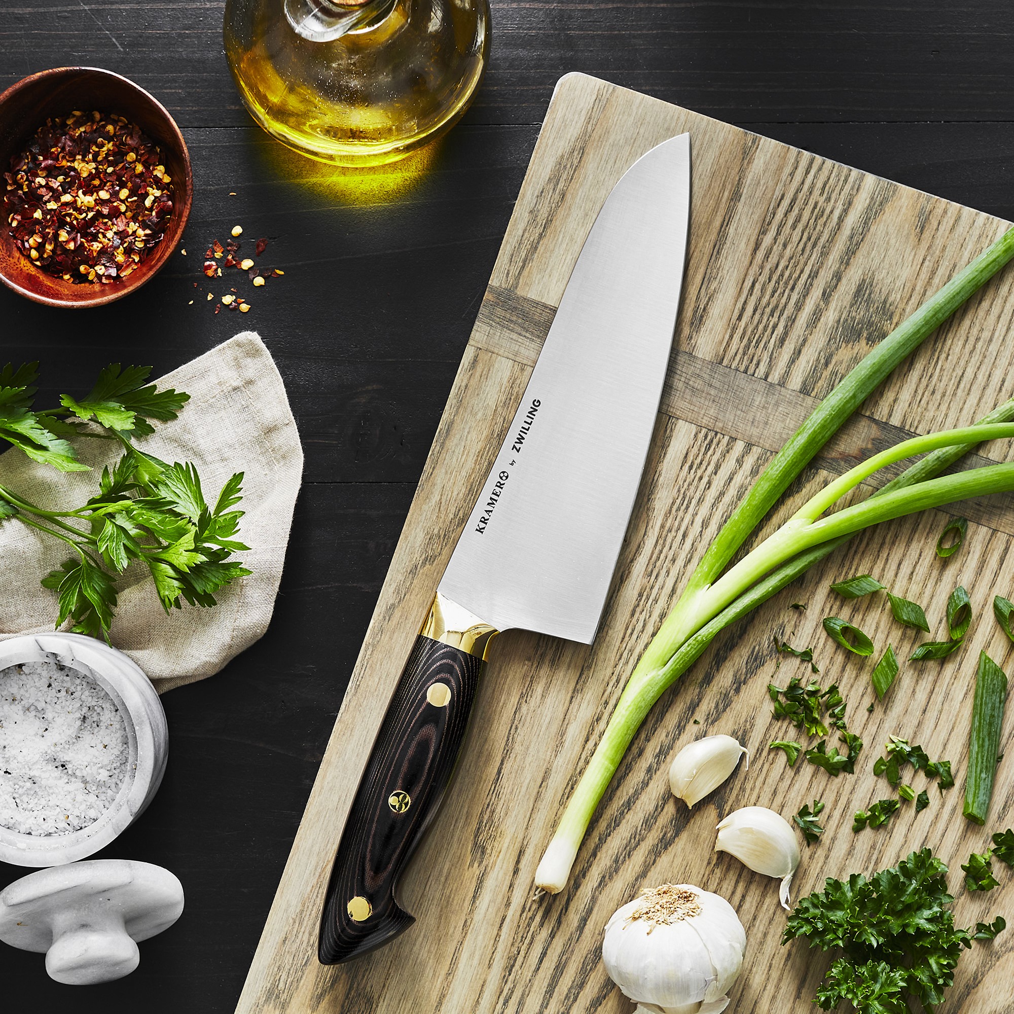 Zwilling Bob Kramer Carbon Steel Santoku Knife, 7