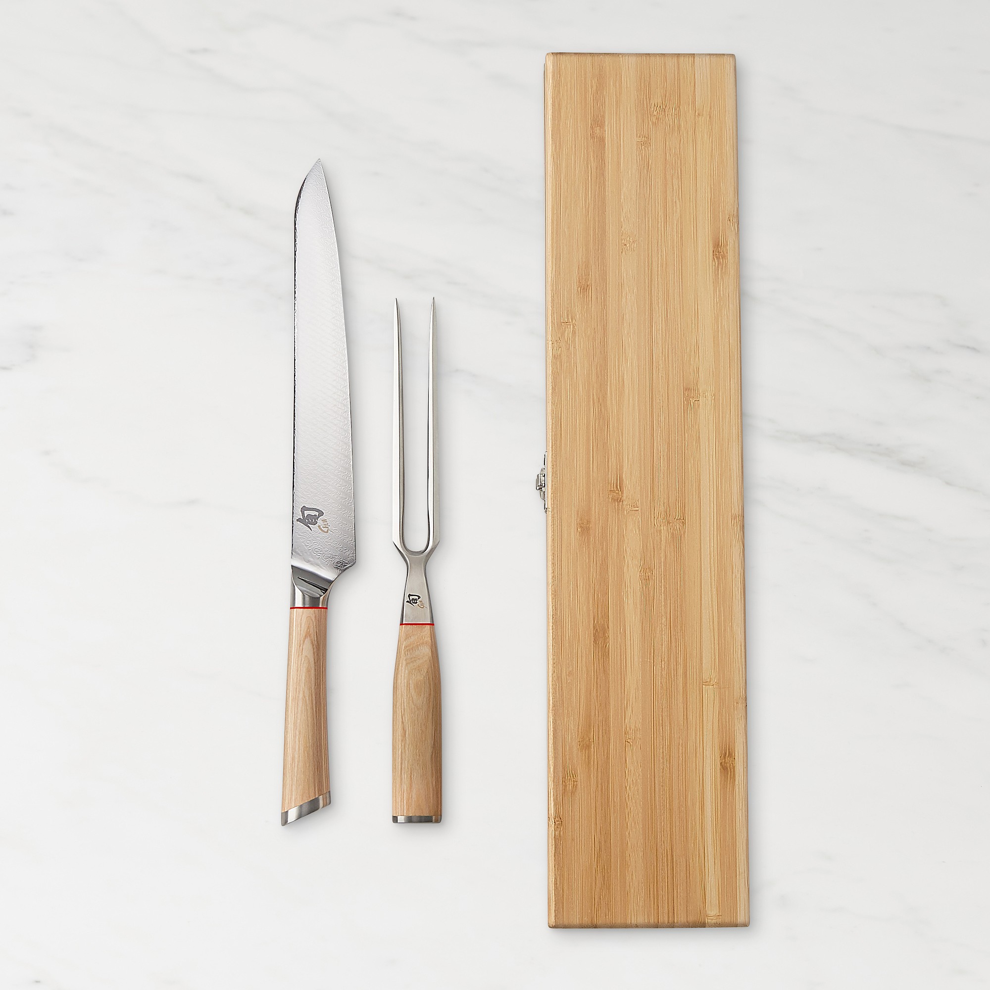 Shun Hikari Carving Knife & Meat Fork Set