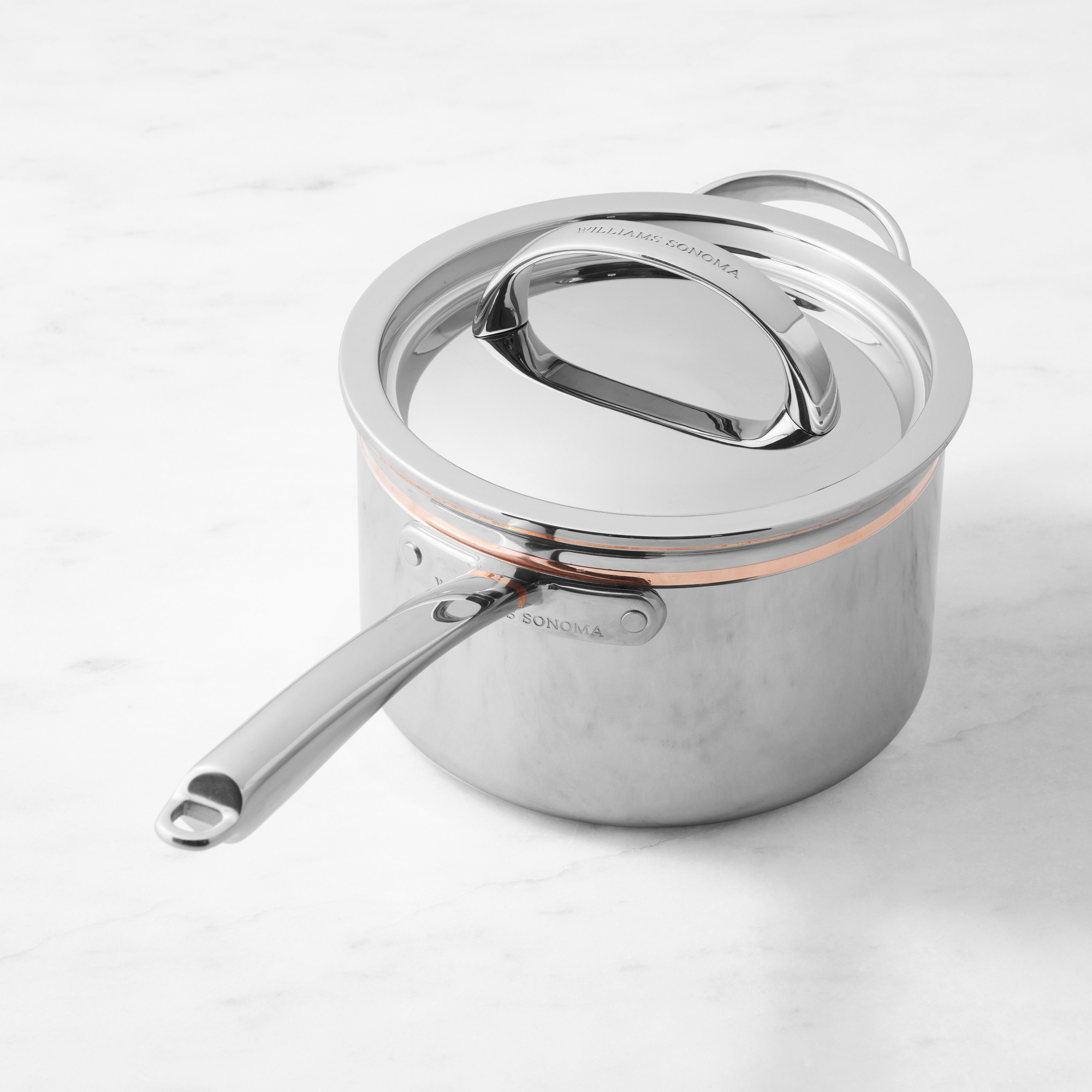 Williams Sonoma Signature Thermo-Clad™ Copper Pro Saucepan
