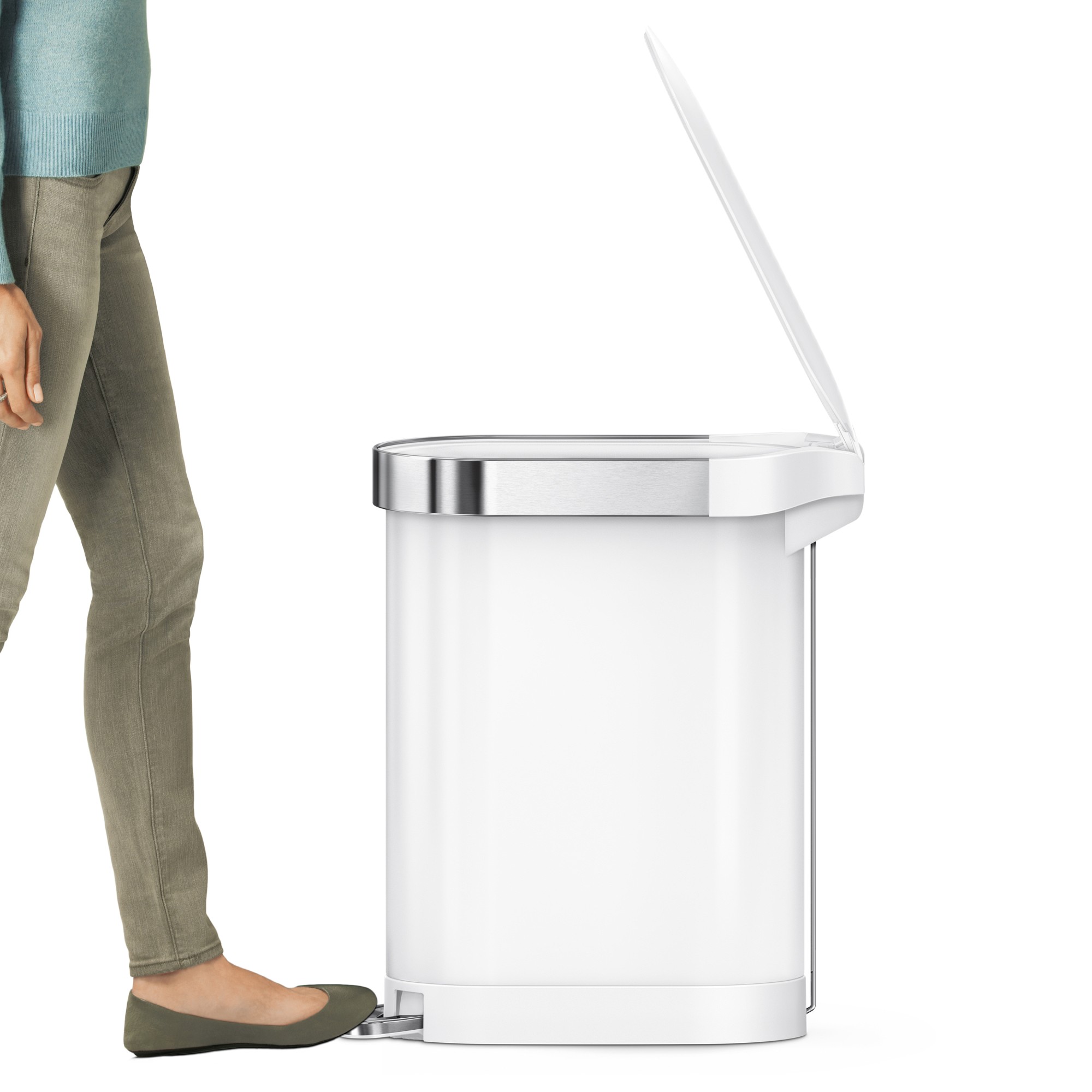 simplehuman™ 45-Liter Slim Hands-Free Kitchen Step Trash Can with Liner Rim