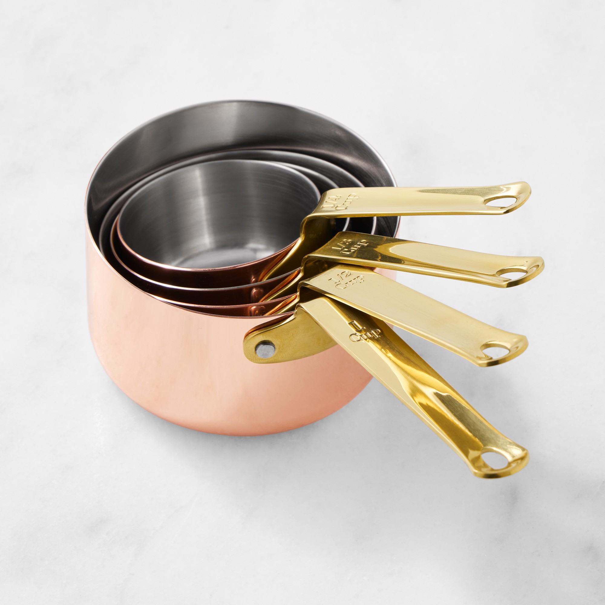 Williams Sonoma Copper Nesting Measuring Cups & Spoons