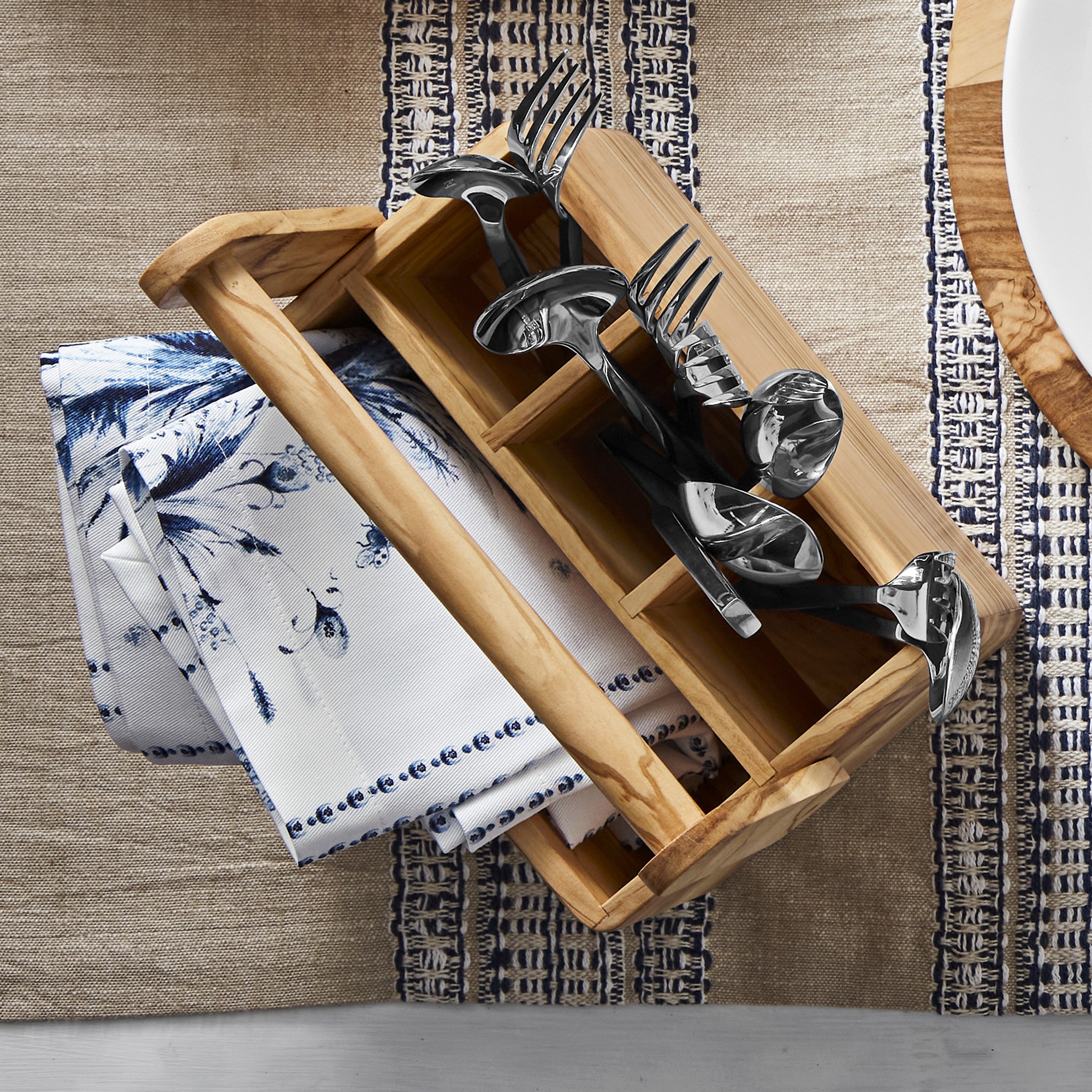 Olivewood Flatware Caddy