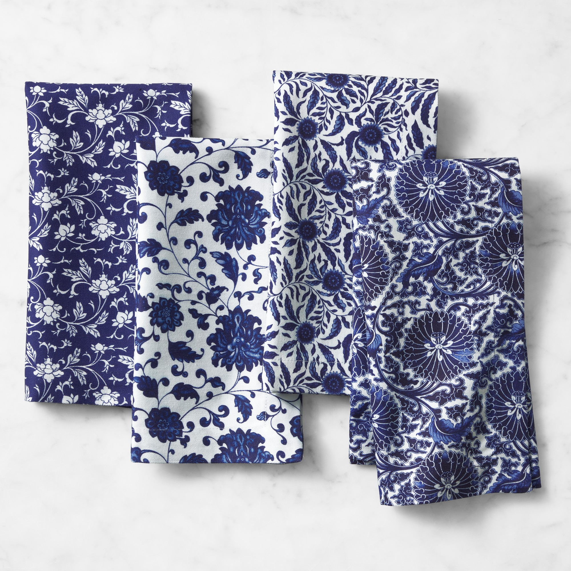 Marlo Thomas x Williams Sonoma Blue Dinner Napkins, Set of 4