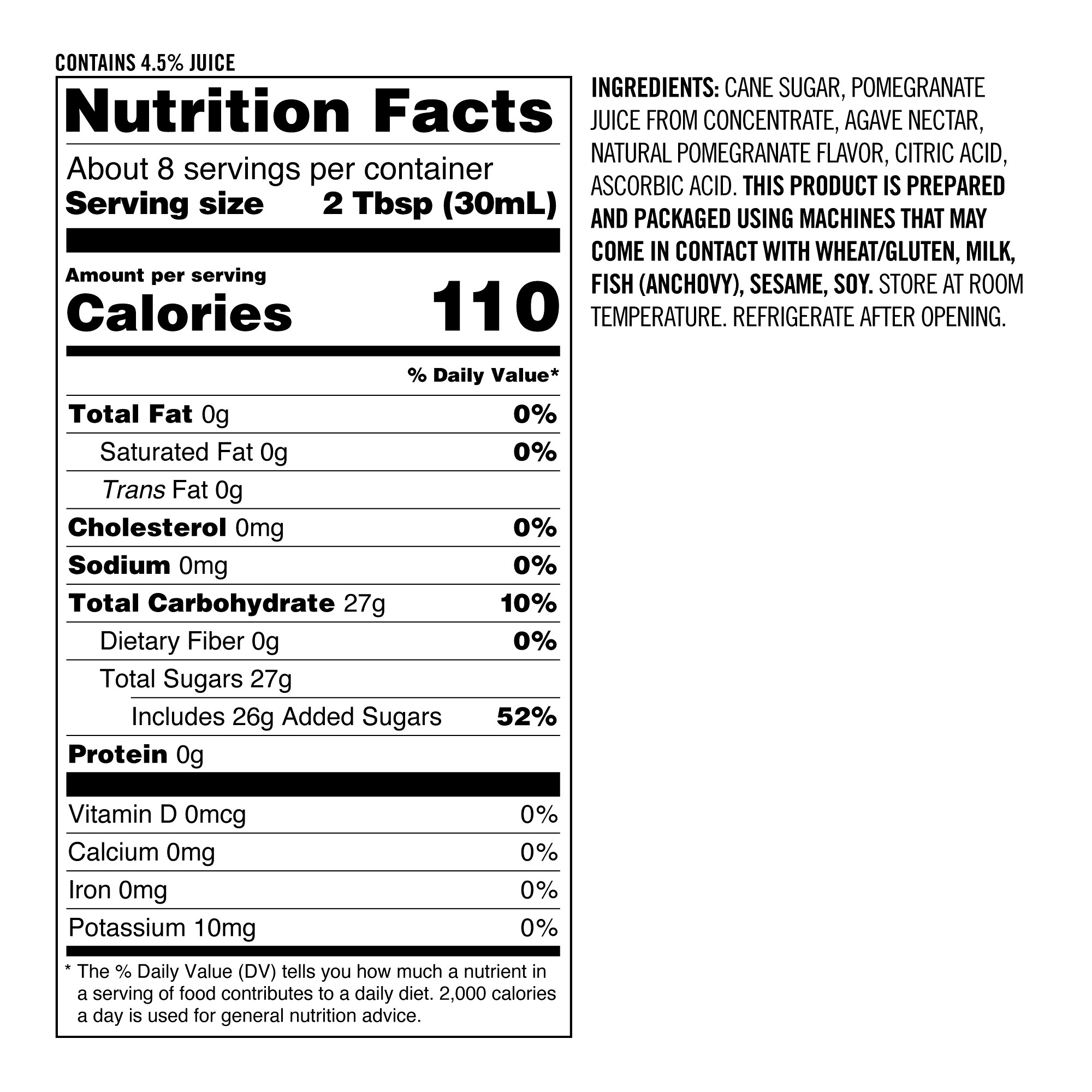 Williams Sonoma Bar Ingredients Grenadine