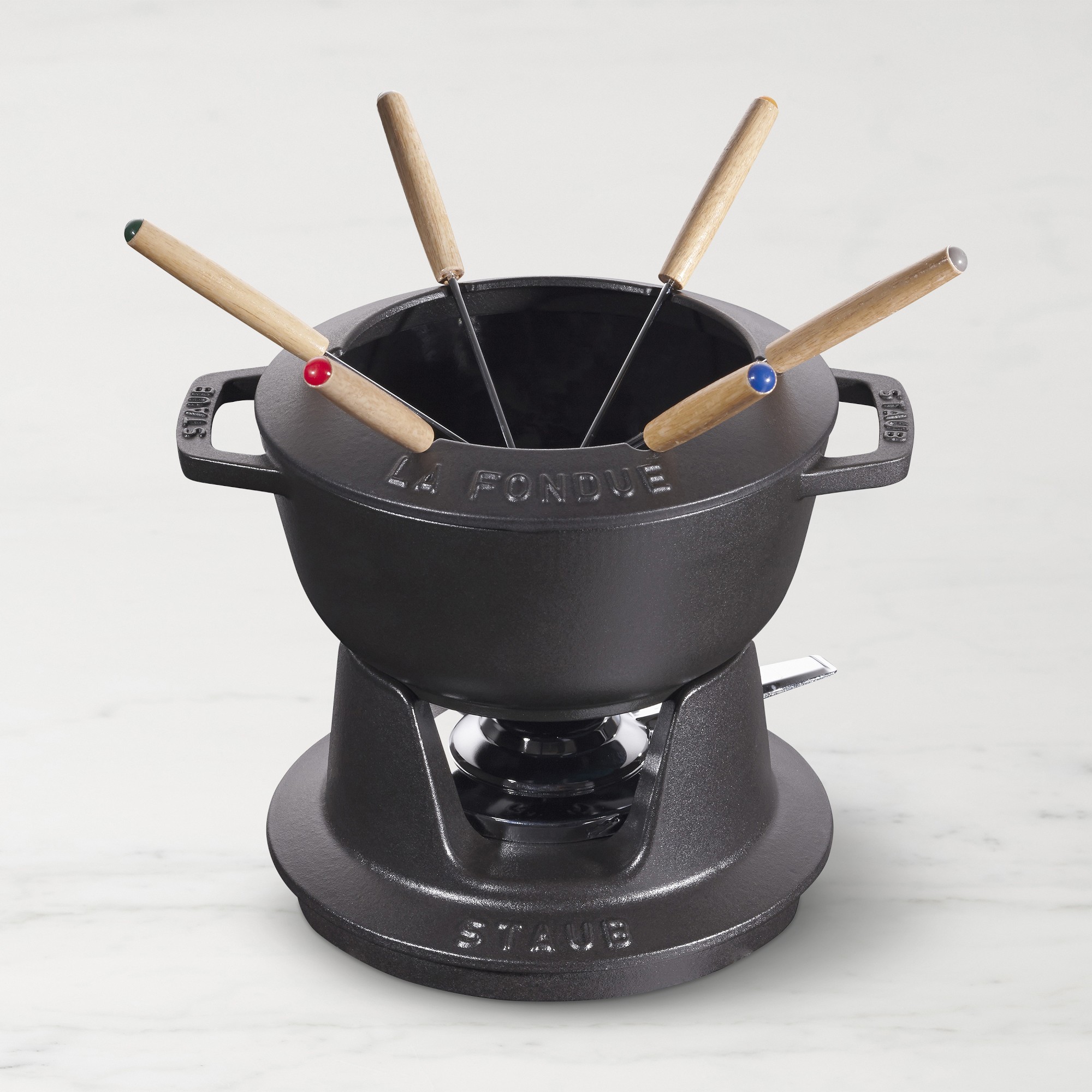 Staub Enameled Cast Iron Fondue Pot, 1 3/4 Qt.