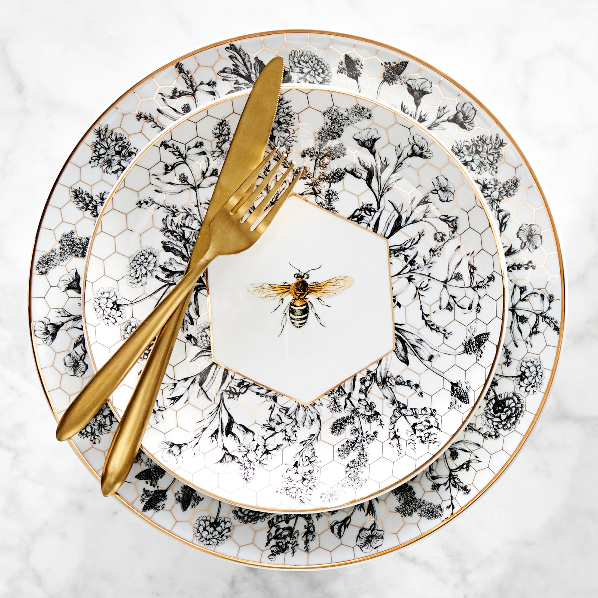 Honey Bee Dinner Plates