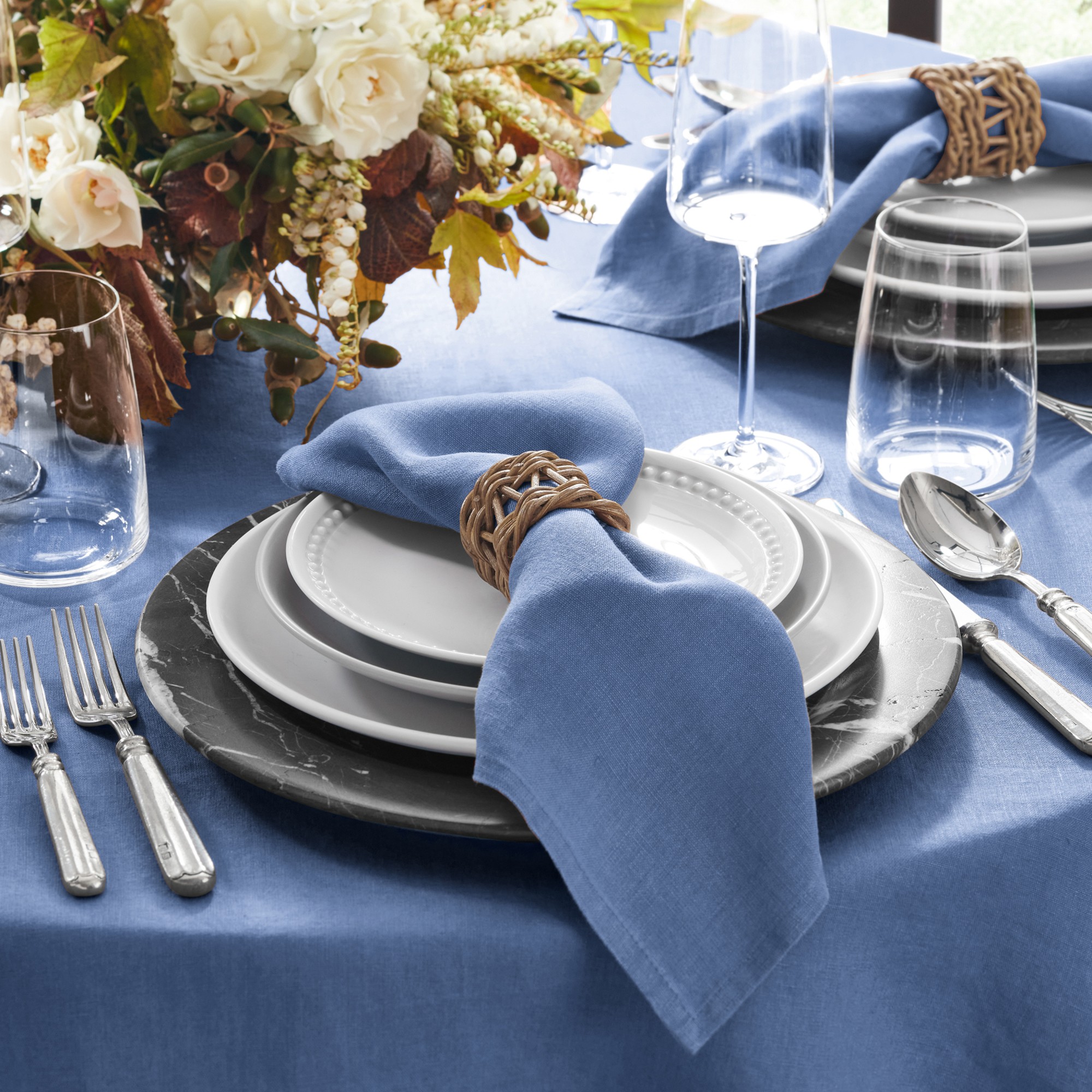 Italian Washed Linen Round Tablecloth