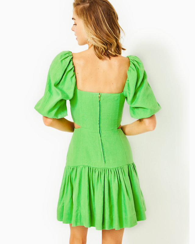 Kylanne Elbow Sleeve Linen Dress