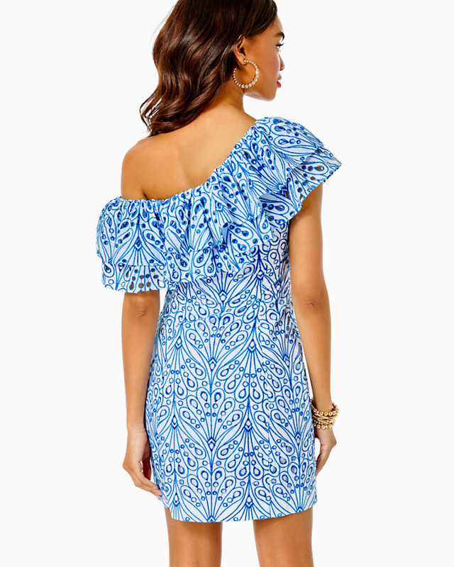 Sundea One-Shoulder Eyelet Shift Dress
