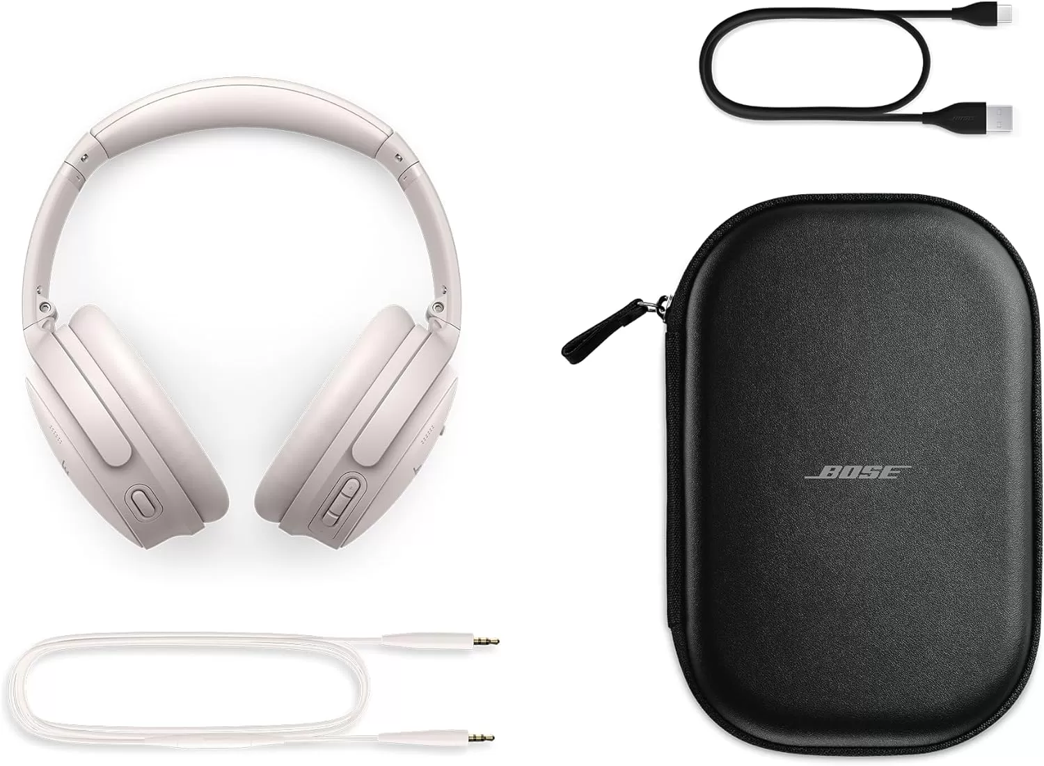 NEW Bose QuietComfort Wireless Noise Cancelling Headphones, Bluetooth Over Ear Headphones with Up To 24 Hours of Battery Life, White Smoke