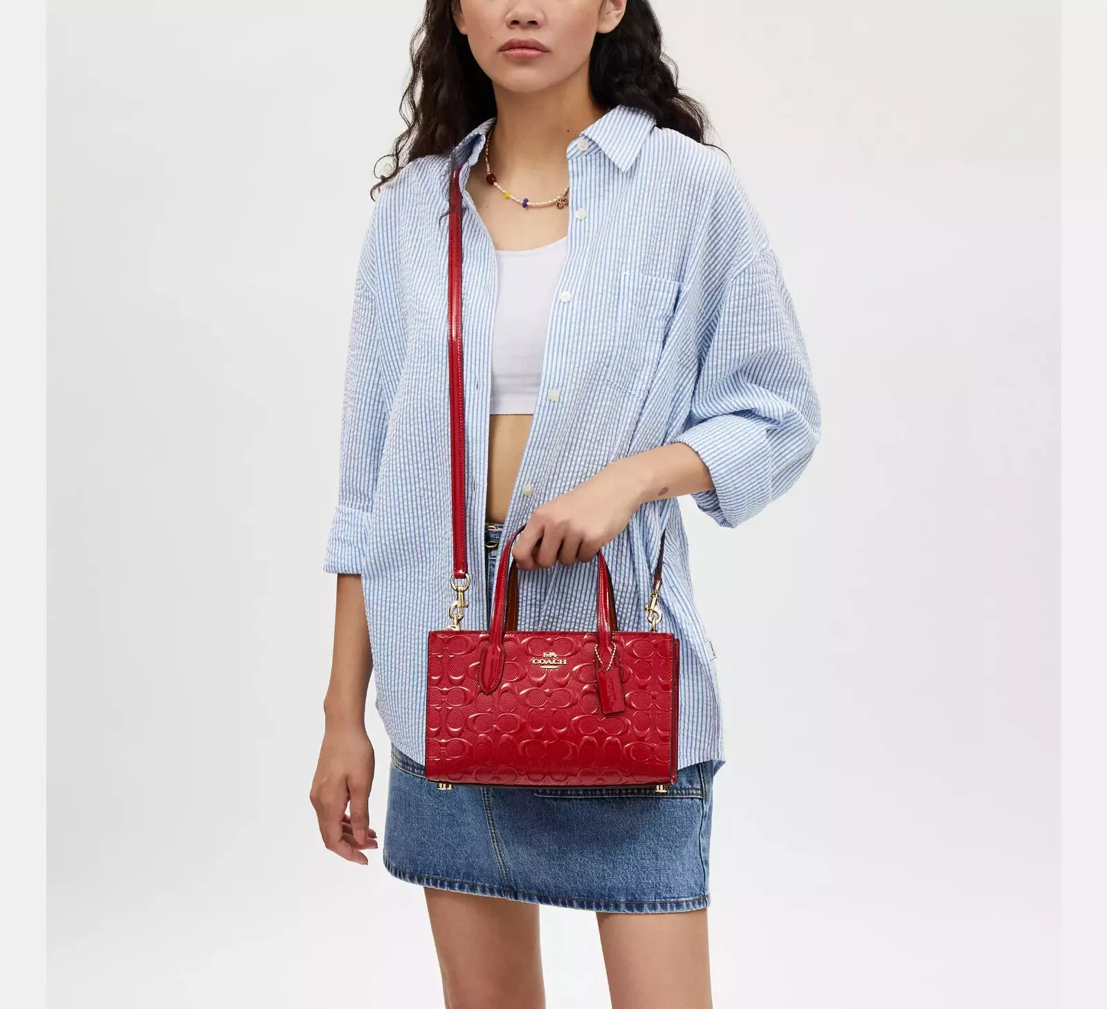 Coach Nina Small Tote Bag In Signature Leather CV400