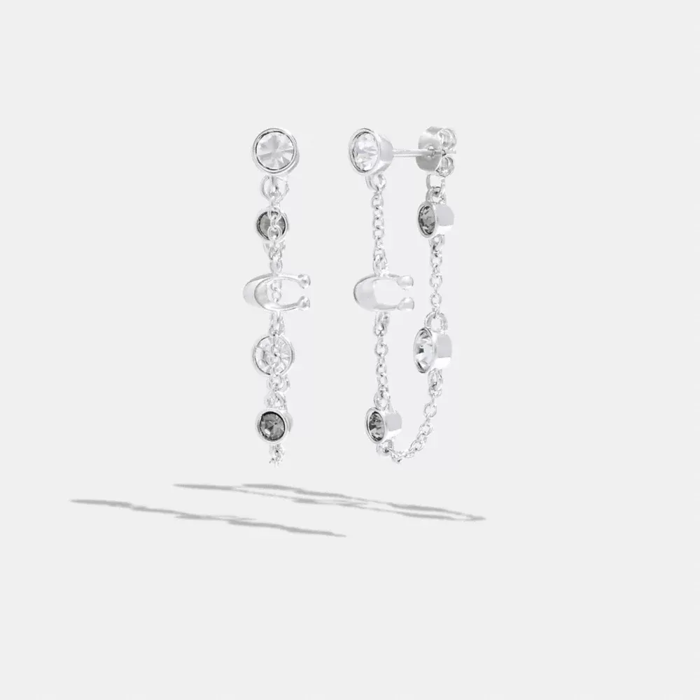 Signature Crystal Chain Earrings