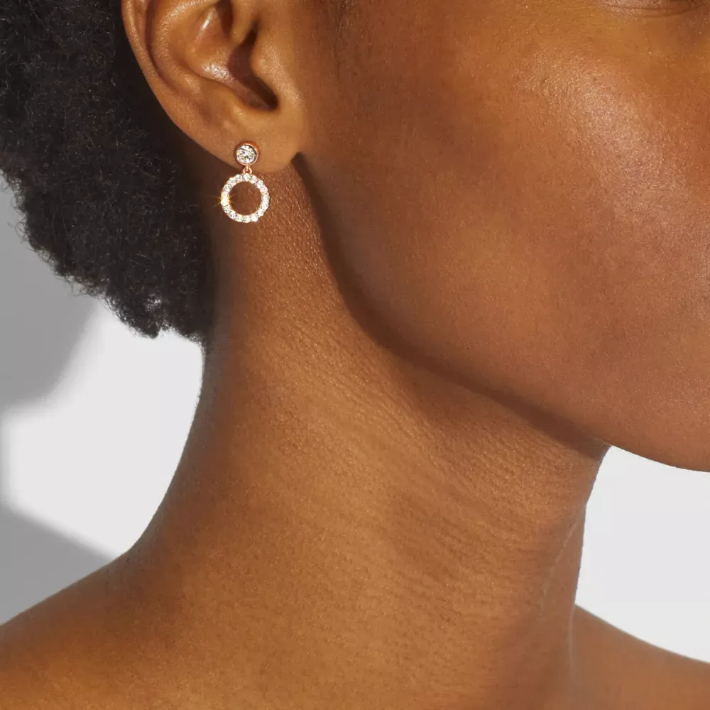 Halo Pave Drop Stud Earrings