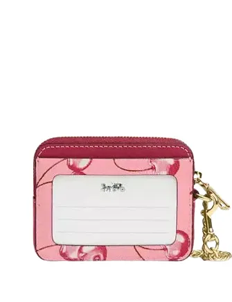 Zip Card Case With Cherry Print