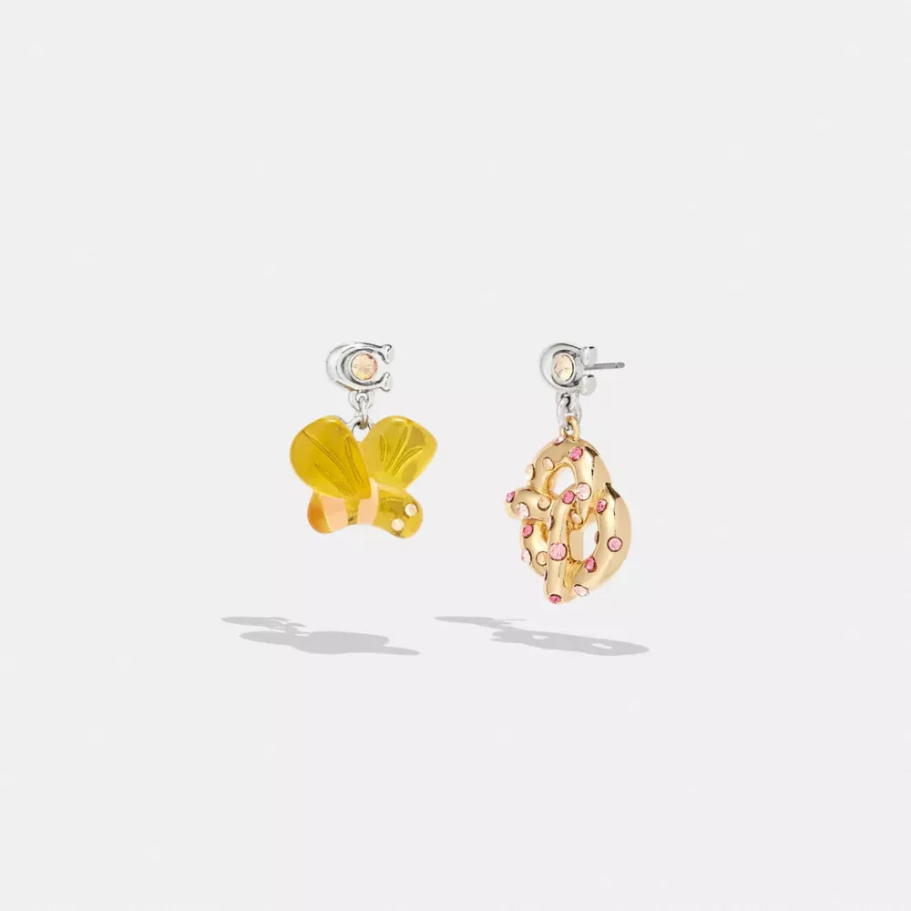 Bumble Bee Pretzel Mismatch Earrings