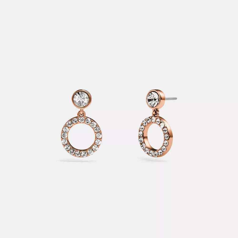 Halo Pave Drop Stud Earrings