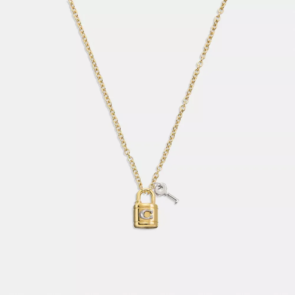 Signature Padlock And Key Necklace