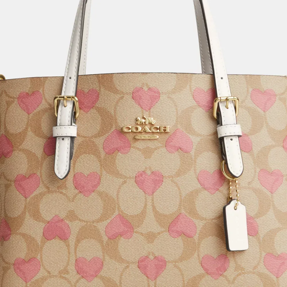 Mollie Tote 25 In Signature Canvas With Heart Print