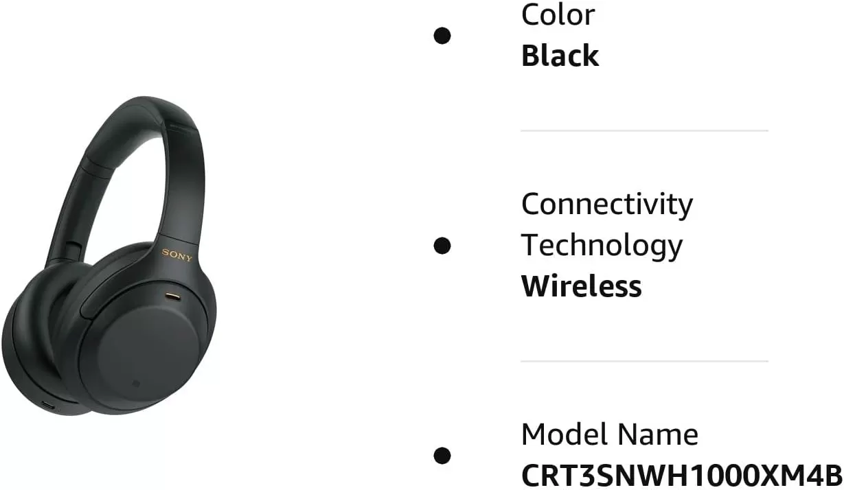 Sony WH-1000XM4 Wireless Noise Canceling Overhead Headphones - Black (Renewed)