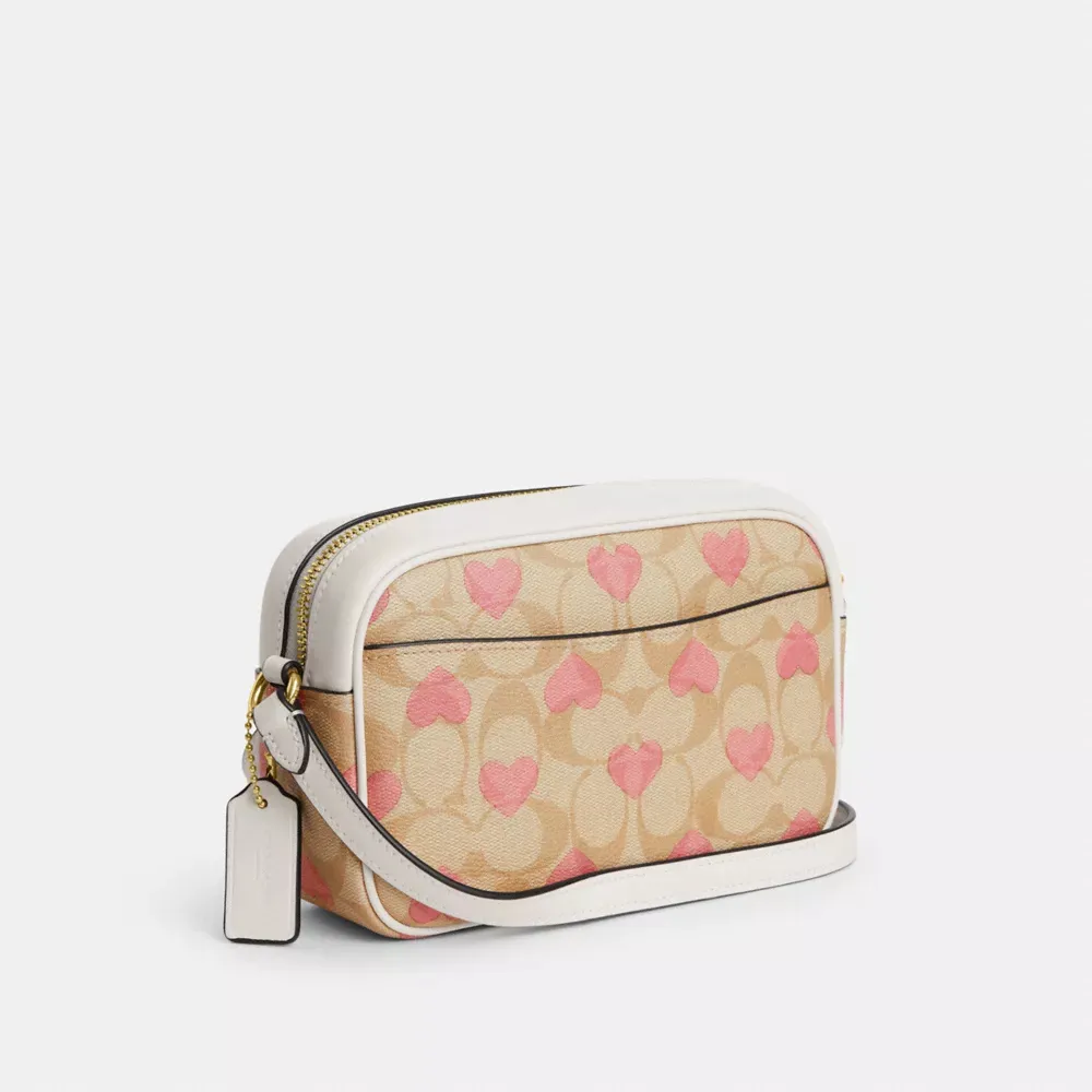 Mini Jamie Camera Bag In Signature Canvas With Heart Print