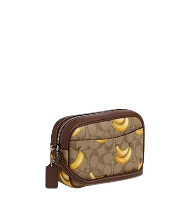 Mini Jamie Camera Bag In Signature Canvas With Banana Print