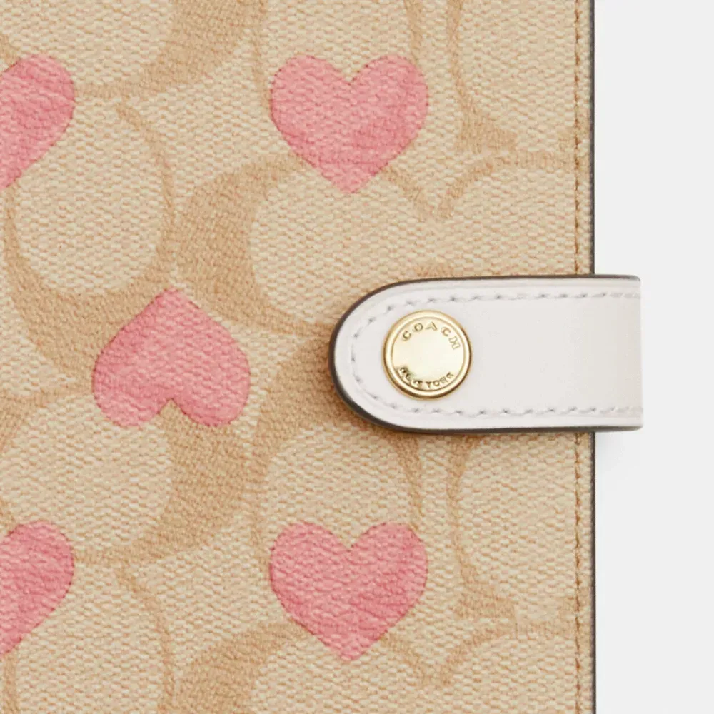 Notebook In Signature Canvas With Heart Print