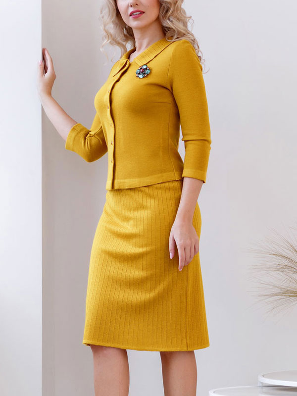 Daily Knitted Slim Fit Ladies Skirt Set