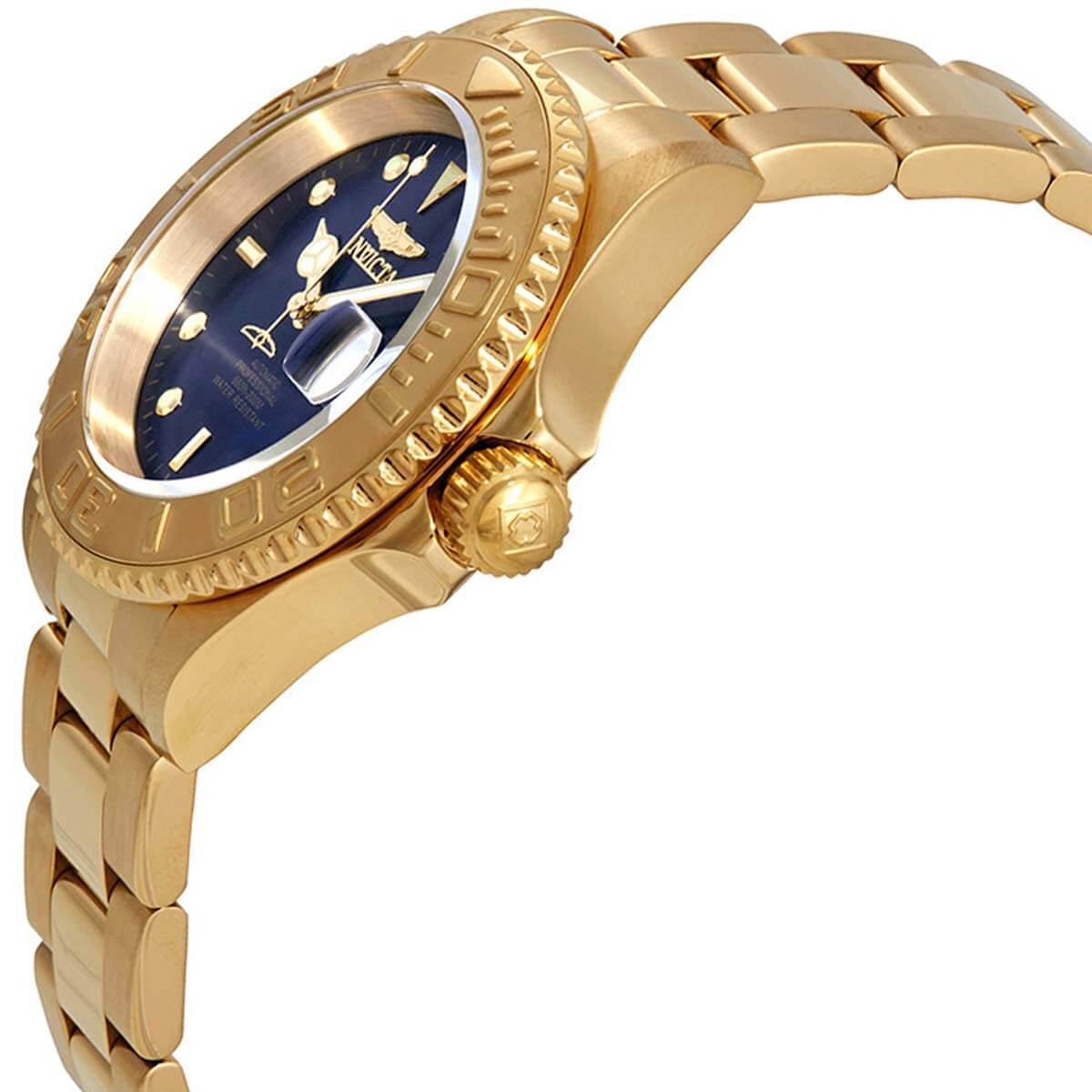 Invicta Men's Automatic Watch - Pro Diver Blue Dial Yellow Gold Bracelet | 26997