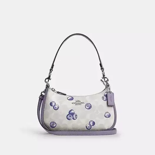 Shoulder Bag With Blueberry Print