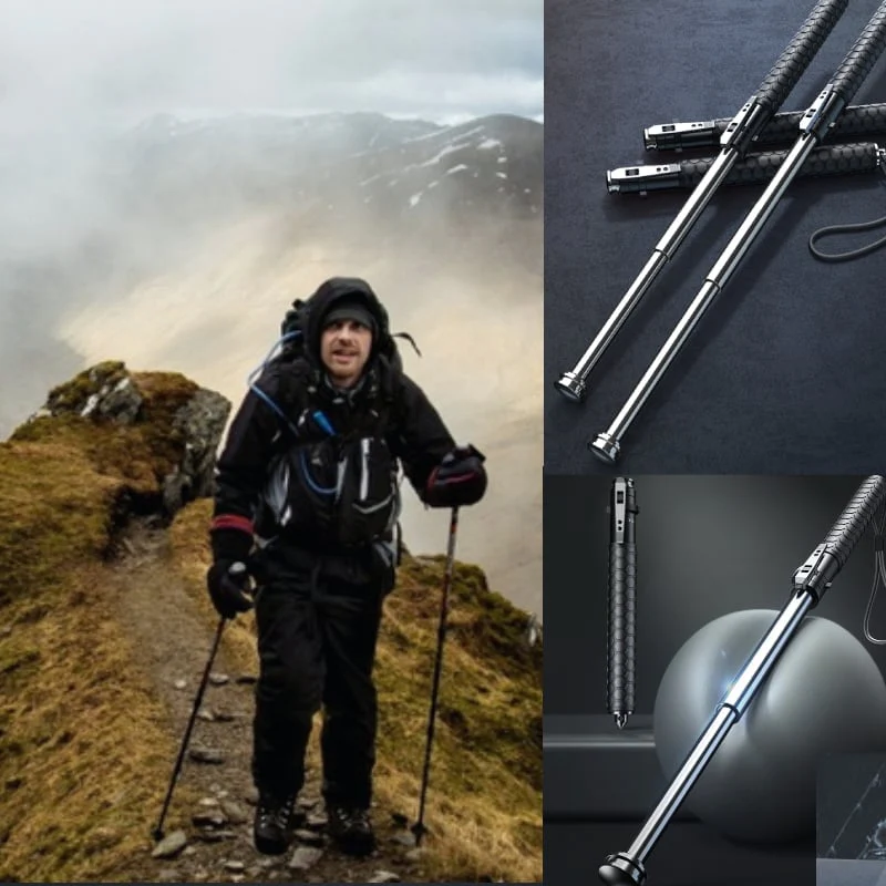 Taineideocly Enhanced automatic retractable hiking stick