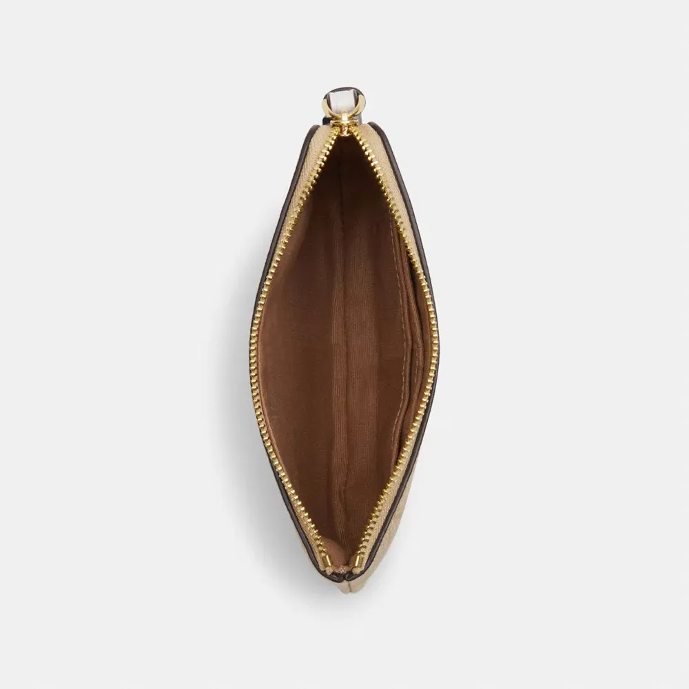 Corner Zip Wristlet In Signature Canvas With Heart Print