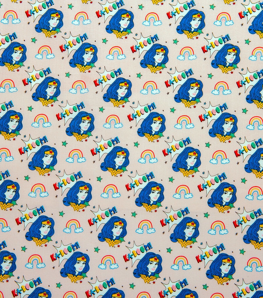 Wonder Woman Ka Boom Doodle Cotton Fabric