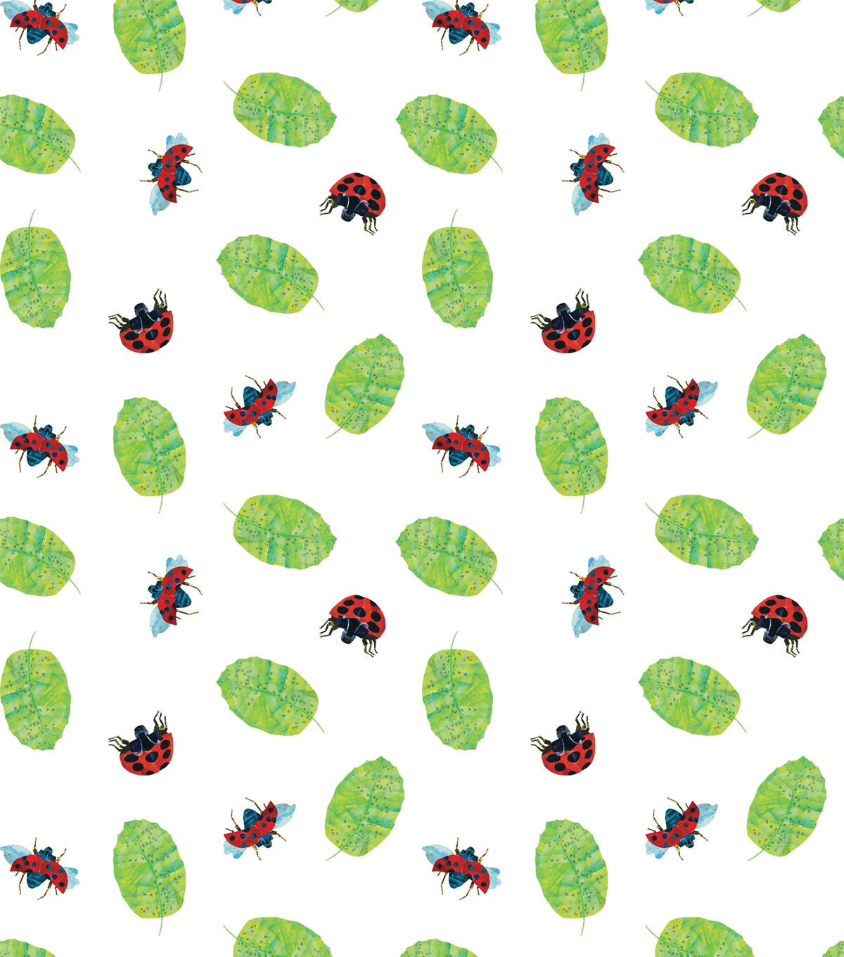 Eric Carle Ladybug With Leaf Cotton Fabric